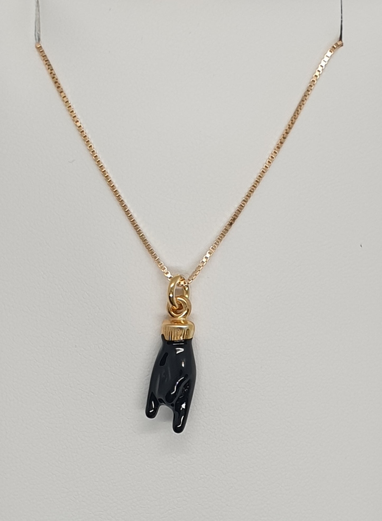 Collana argento con Ciondolo Manina "Porta Fortuna" - CO.MANINA Amanthia NERO Argento dorato