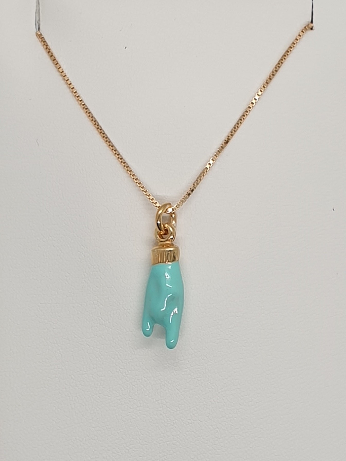 Collana argento con Ciondolo Manina "Porta Fortuna" - CO.MANINA Amanthia VERDE Argento dorato