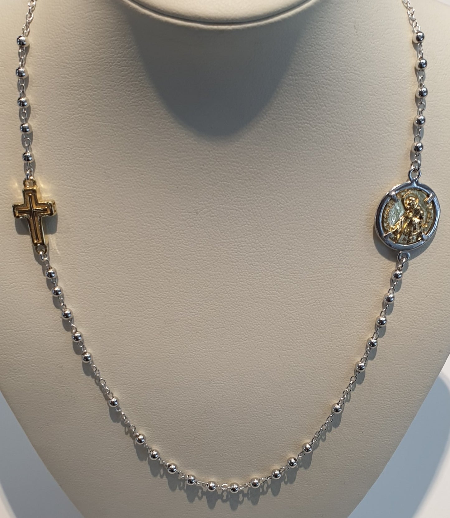 Collana Rosario San Francesco di Paola - RO.SF.005.3MM Amanthia Argento bicolore