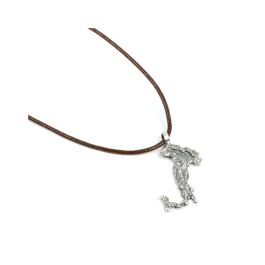 Collana cuoio con Italia - CO.008 Amanthia