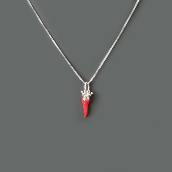 Collana argento con Ciondolo Cornetto "Porta Fortuna" - CO.CO.MI Amanthia