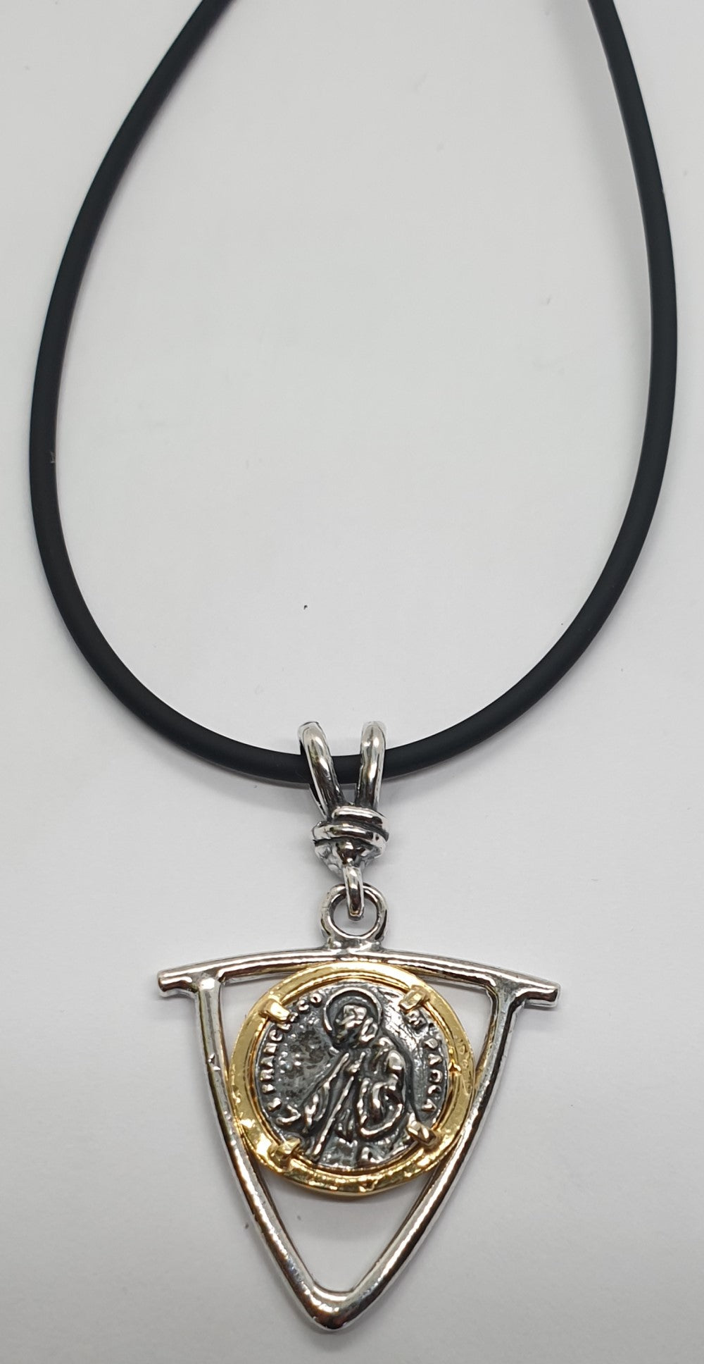 Collana caucciù San Francesco di Paola - CU.SF  Amanthia   