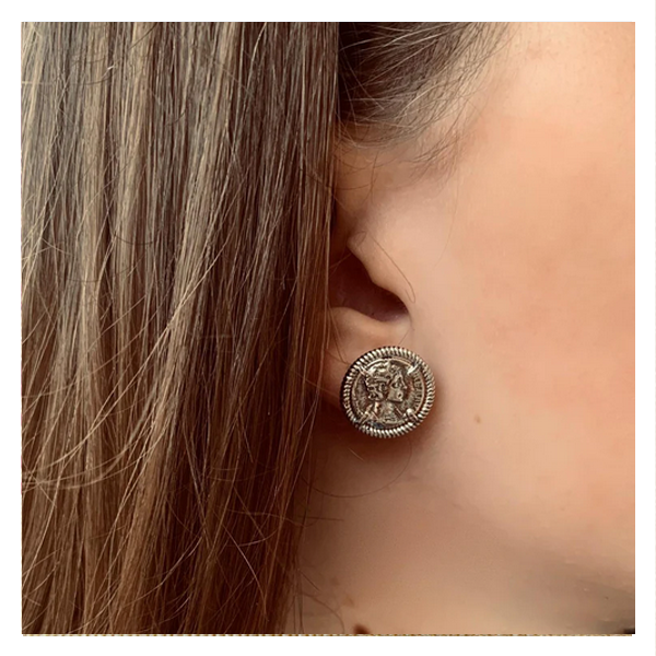 Orecchini Moneta mm.17 Argento 925 - OR.102 Amanthia
