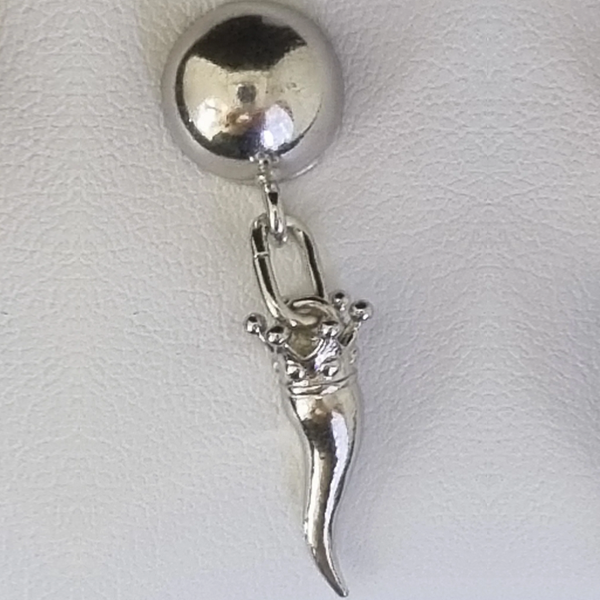 Monorecchino argento con Ciondolo Porta Fortuna "Ida Miceli DNY" Amanthia ARGENTO Argento bianco