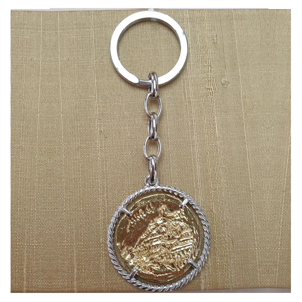 Portachiavi con Moneta Amantea in Argento 925 - PC.AMA Amanthia Argento dorato