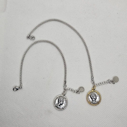 Bracciale Calza Argento con Moneta - BR16.69 Amanthia
