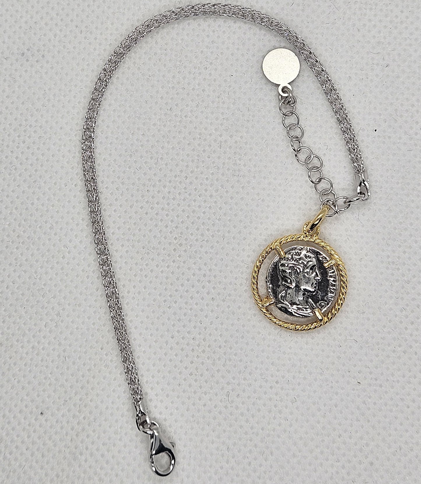 Bracciale Calza Argento con Moneta - BR16.69 Amanthia Argento dorato