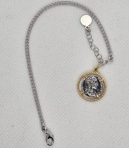 Bracciale Calza Argento con Moneta - BR16.69 Amanthia Argento dorato