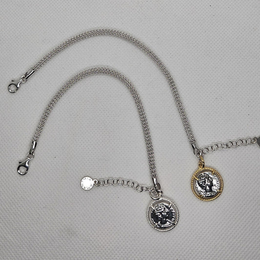 Bracciale Calza Argento con Moneta - BR16.79 Amanthia