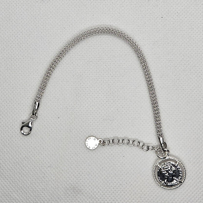 Bracciale Calza Argento con Moneta - BR16.79 Amanthia Argento bianco
