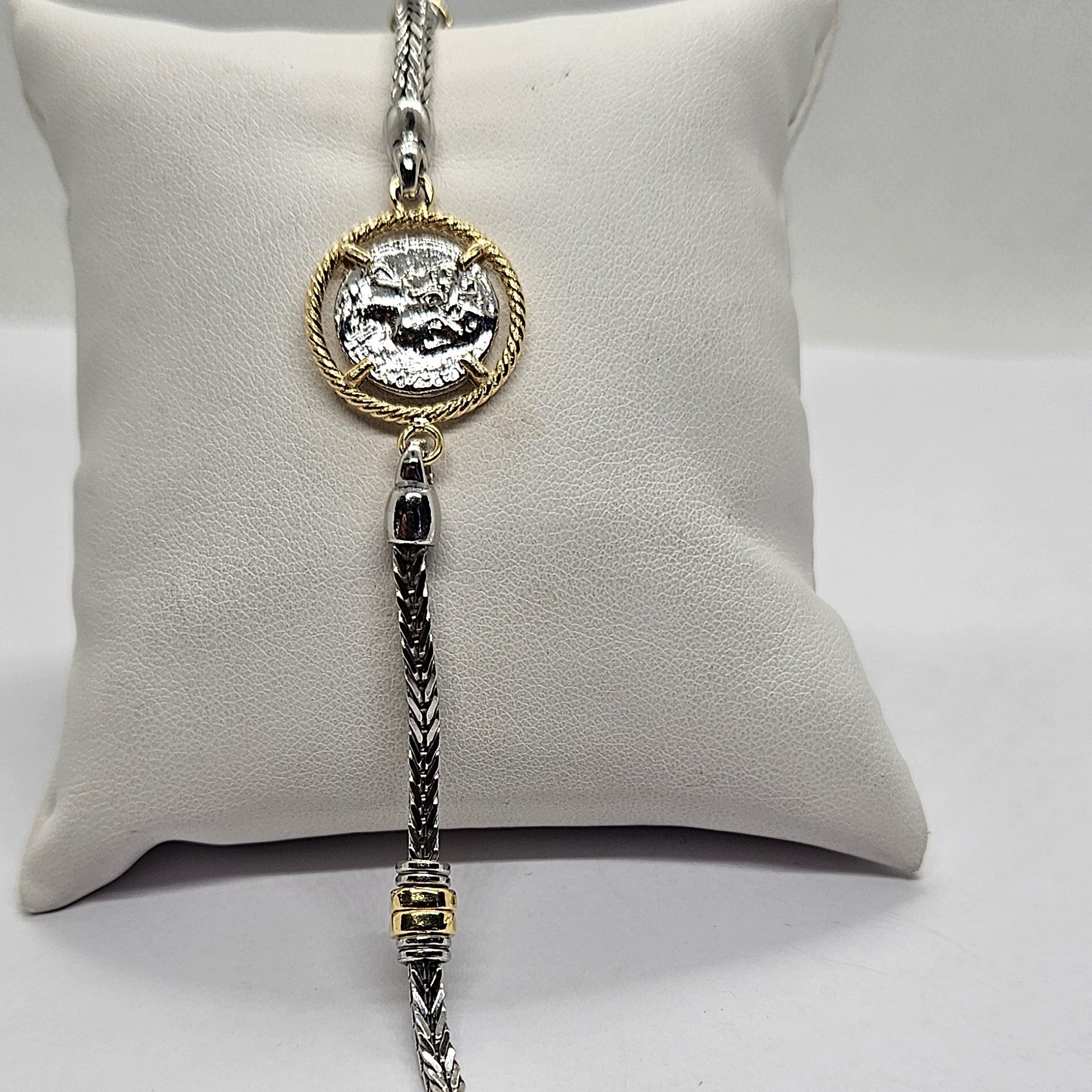 TALISMAN JEWELLERY Bracciale Eguzkilore Bicolore EG-1242 – Argento 925 E Placcato Oro, Con Catena O Cordino