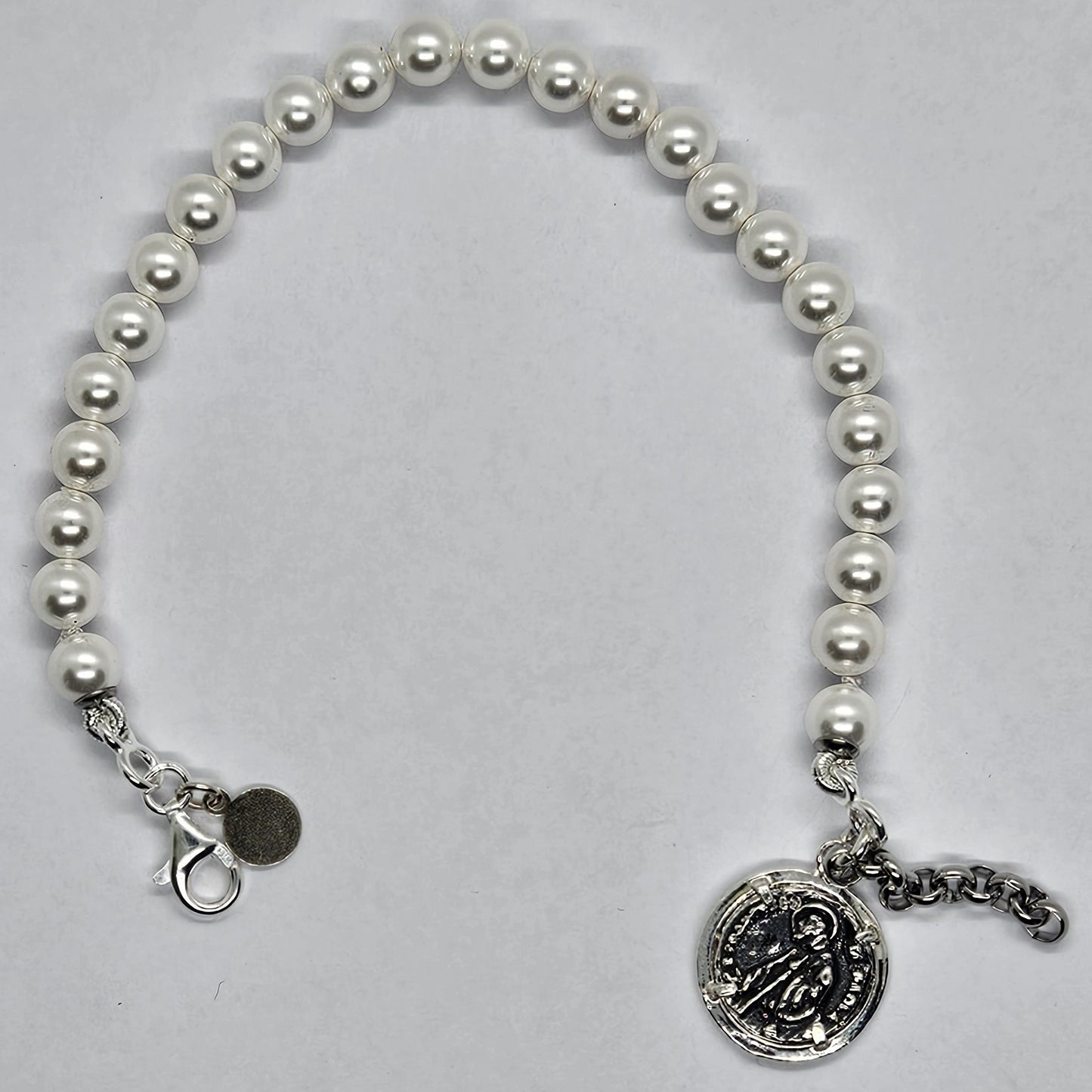 Bracciale Perle con moneta San Francesco di Paola - BR.PP.SF  Amanthia   