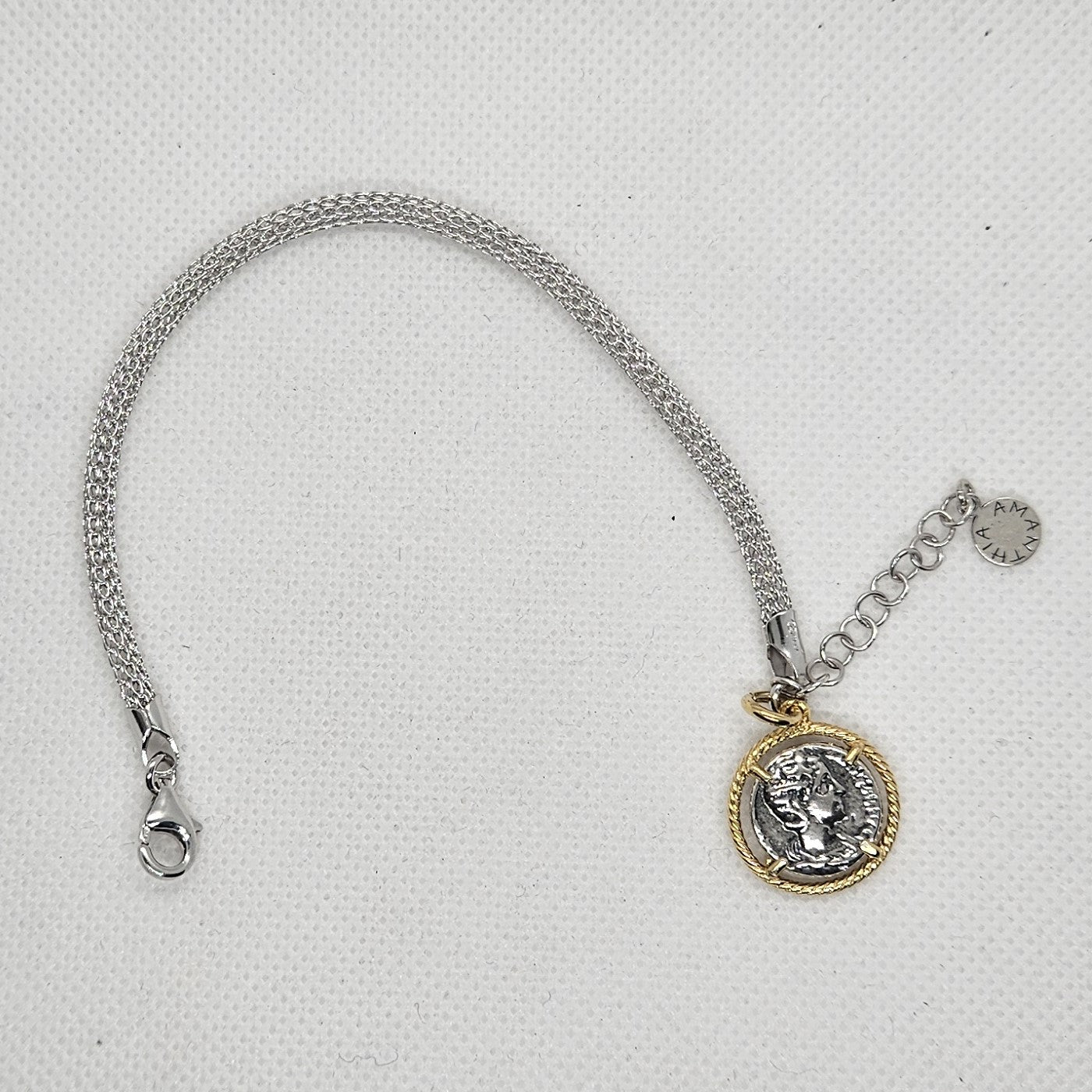 Bracciale Calza Argento con Moneta - BR16.79 Amanthia Argento dorato
