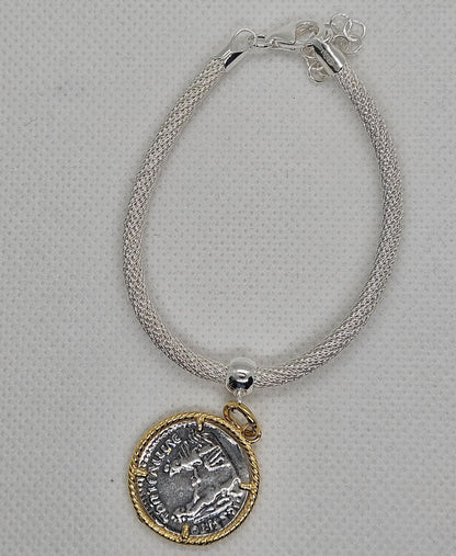 Bracciale Calza Argento con Moneta - BR16.109 Amanthia Argento bianco
