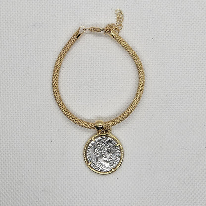 Bracciale Calza Argento con Moneta - BR16.109 Amanthia