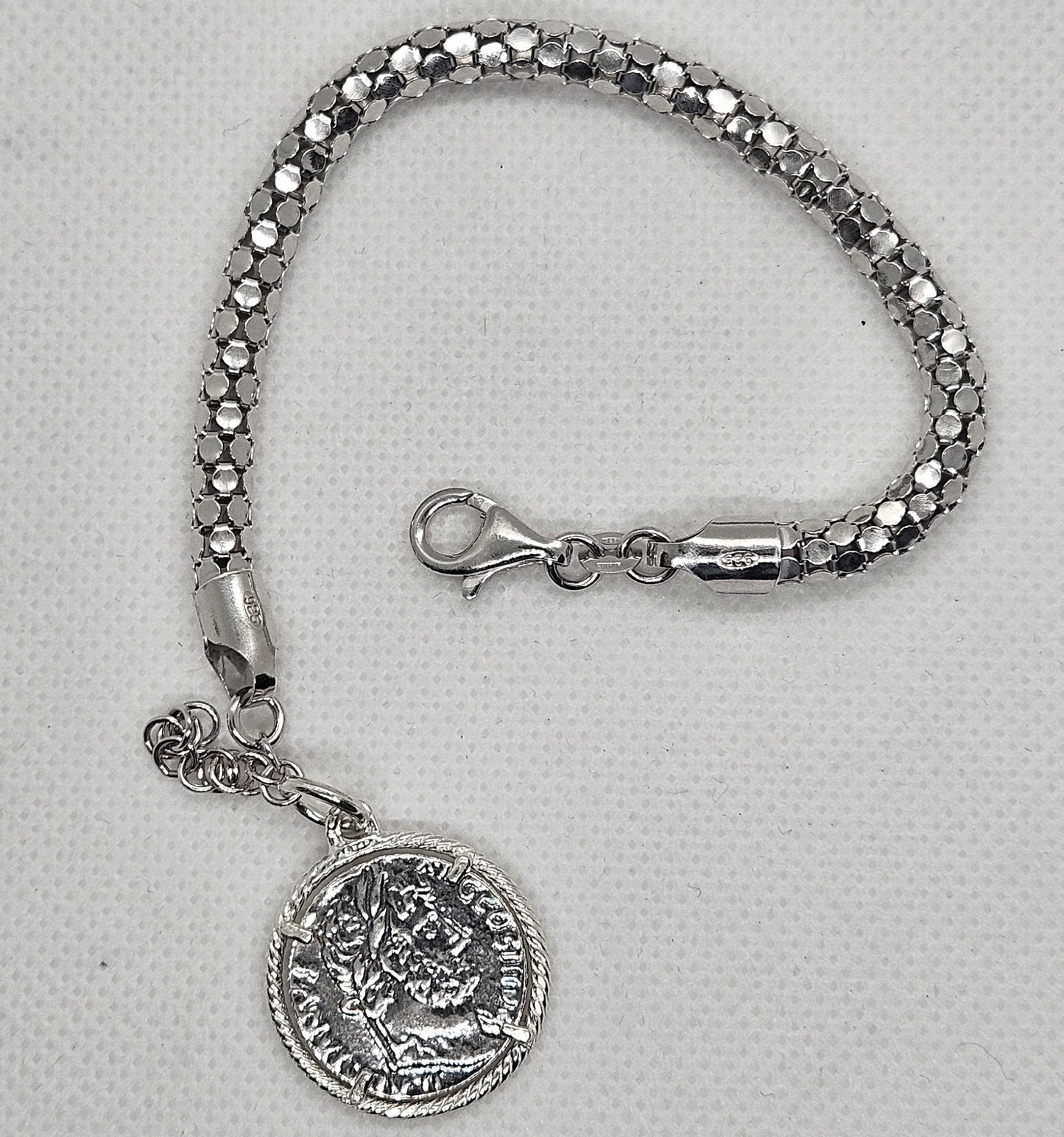 Bracciale fune Argento con Moneta - BR19.109 Amanthia