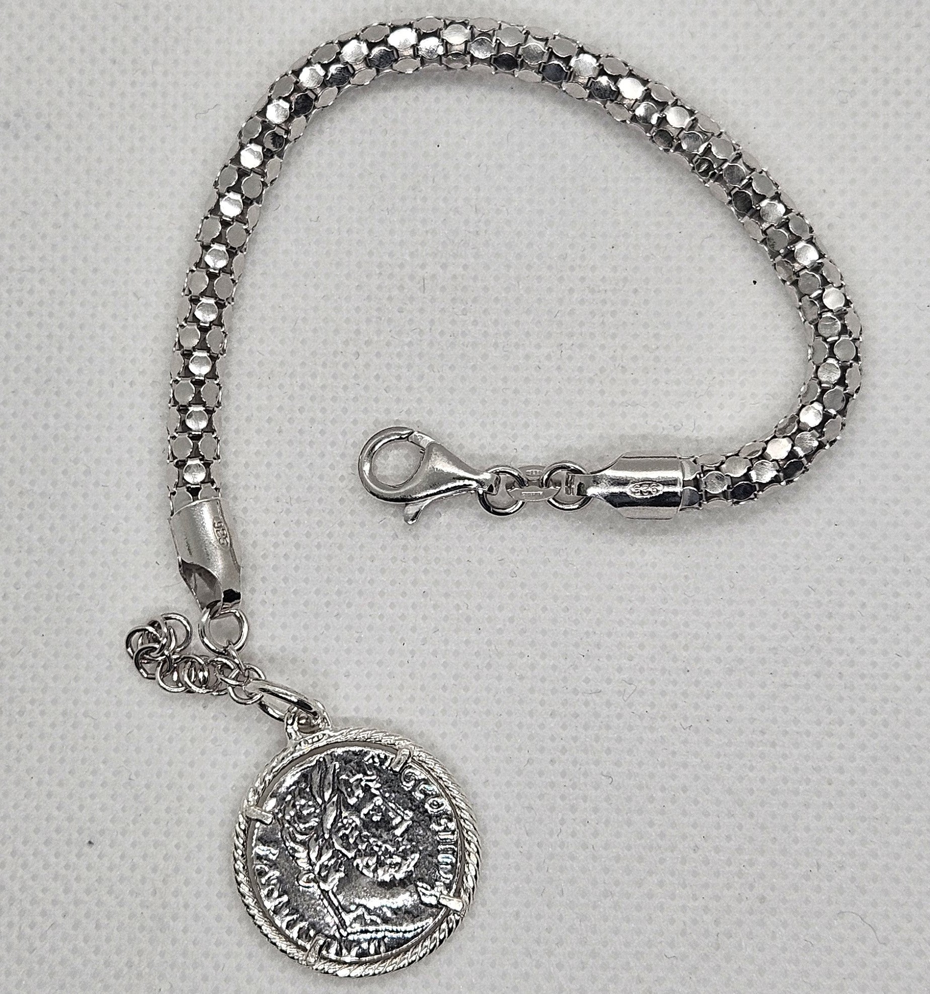 Bracciale fune Argento con Moneta - BR19.109 Amanthia