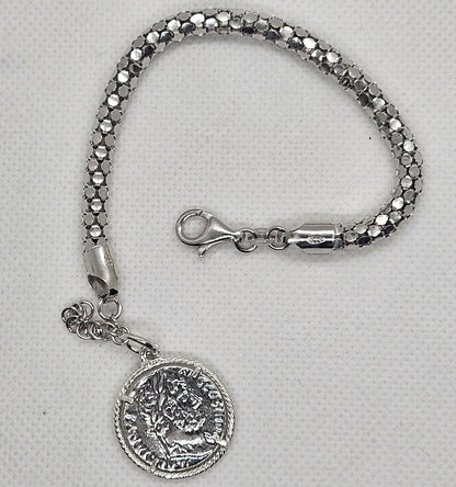 Bracciale fune Argento con Moneta - BR19.109 Amanthia