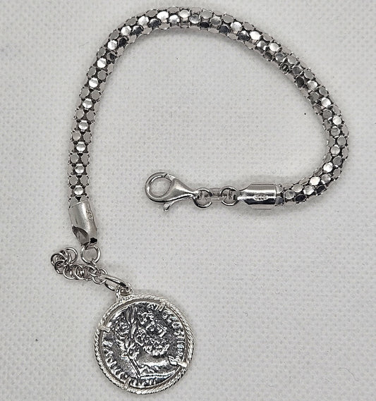 Bracciale fune Argento con Moneta - BR19.109 Amanthia
