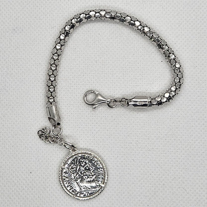 Bracciale fune Argento con Moneta - BR19.109 Amanthia Argento bianco