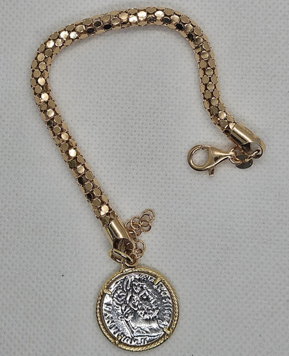Bracciale fune Argento con Moneta - BR19.109 Amanthia