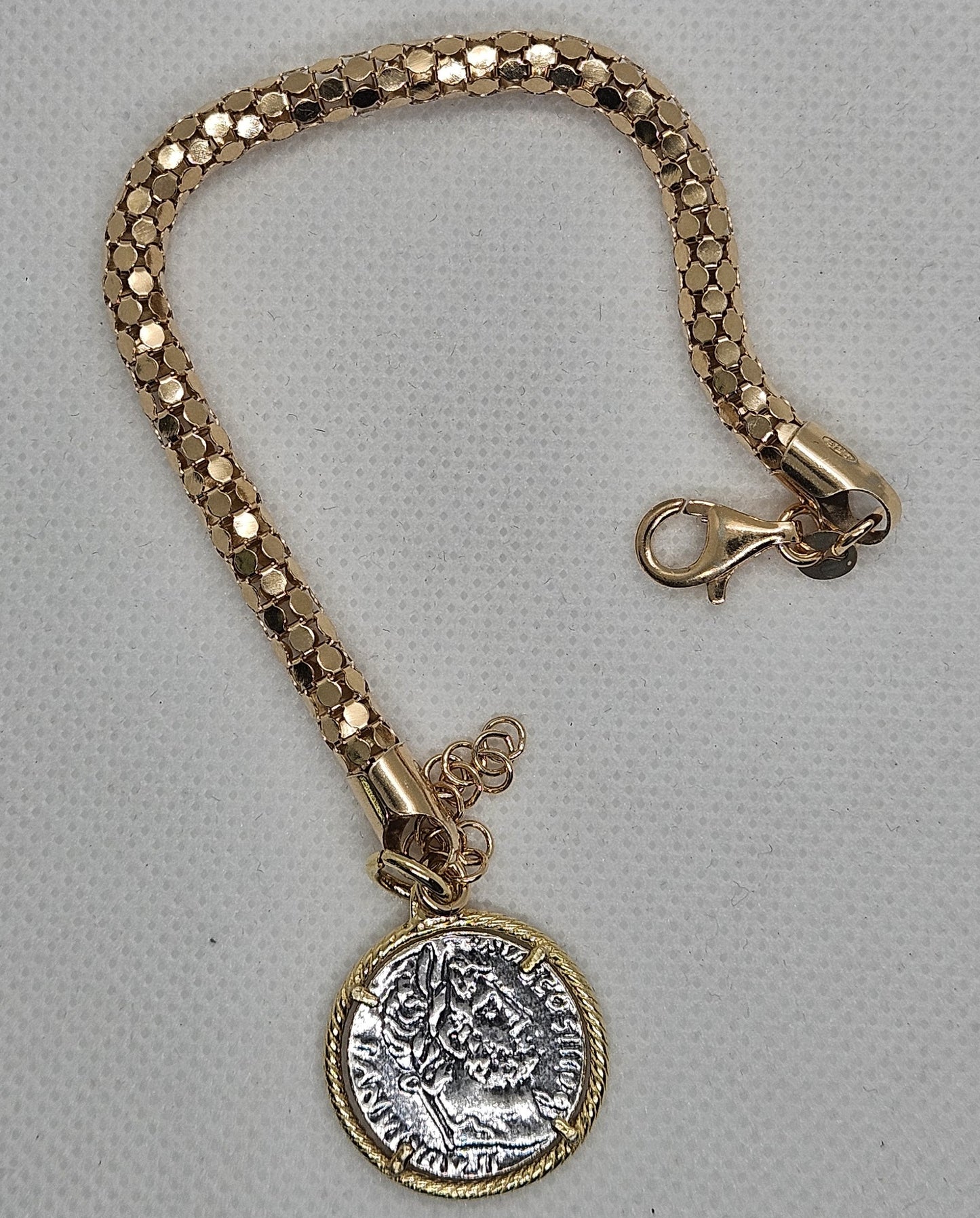 Bracciale fune Argento con Moneta - BR19.109 Amanthia