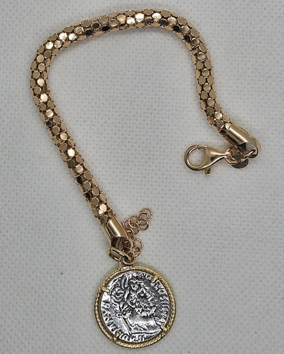 Bracciale fune Argento con Moneta - BR19.109 Amanthia