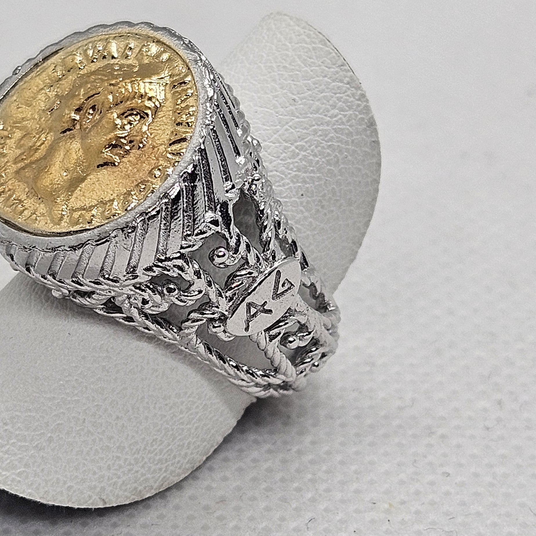 Anello Fascia con Moneta in Argento - AN.MO.3.95 Amanthia