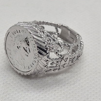 Anello Fascia con Moneta in Argento - AN.MO.3.95 Amanthia