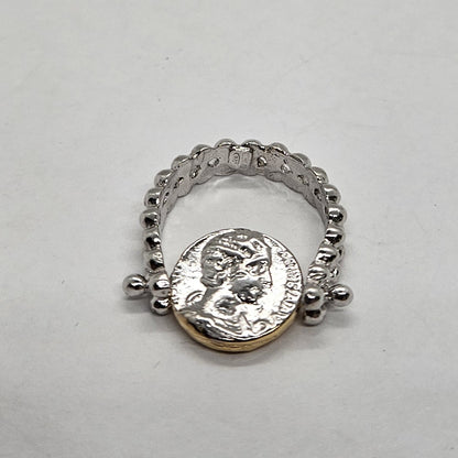 Anello Double Reverse San Francesco di Paola in Argento 925 - AN.DOUBLE.SF.7 Amanthia 14 Argento Bianco