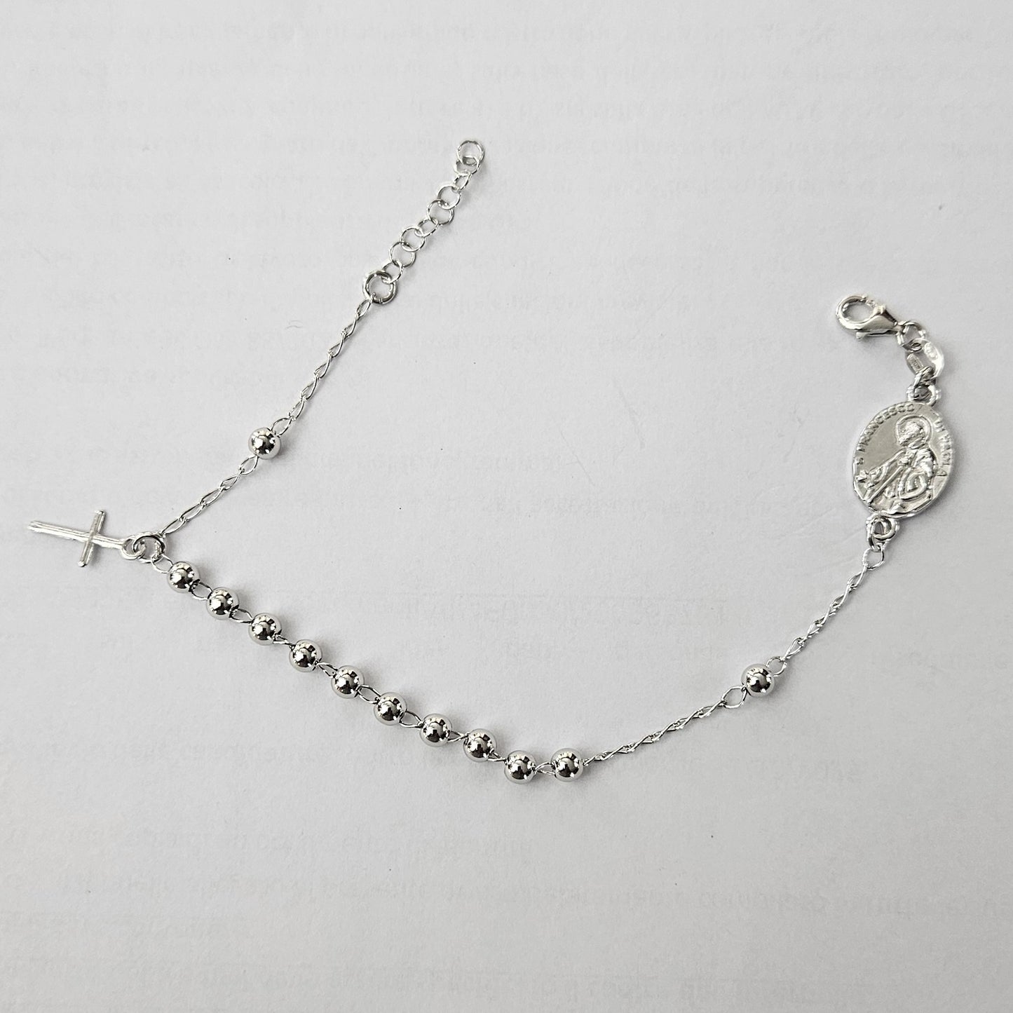 Bracciale Rosario San Francesco di Paola in Argento - BR.SF.ARG Amanthia Argento bianco