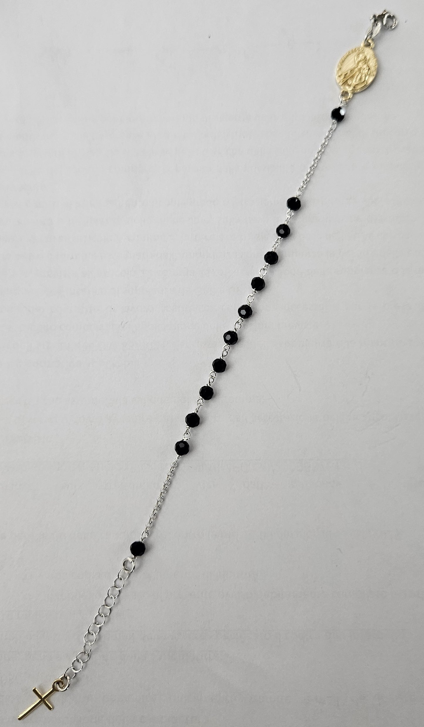 Bracciale Rosario San Francesco di Paola in Argento e Agata nera - BR.SF.NER Amanthia