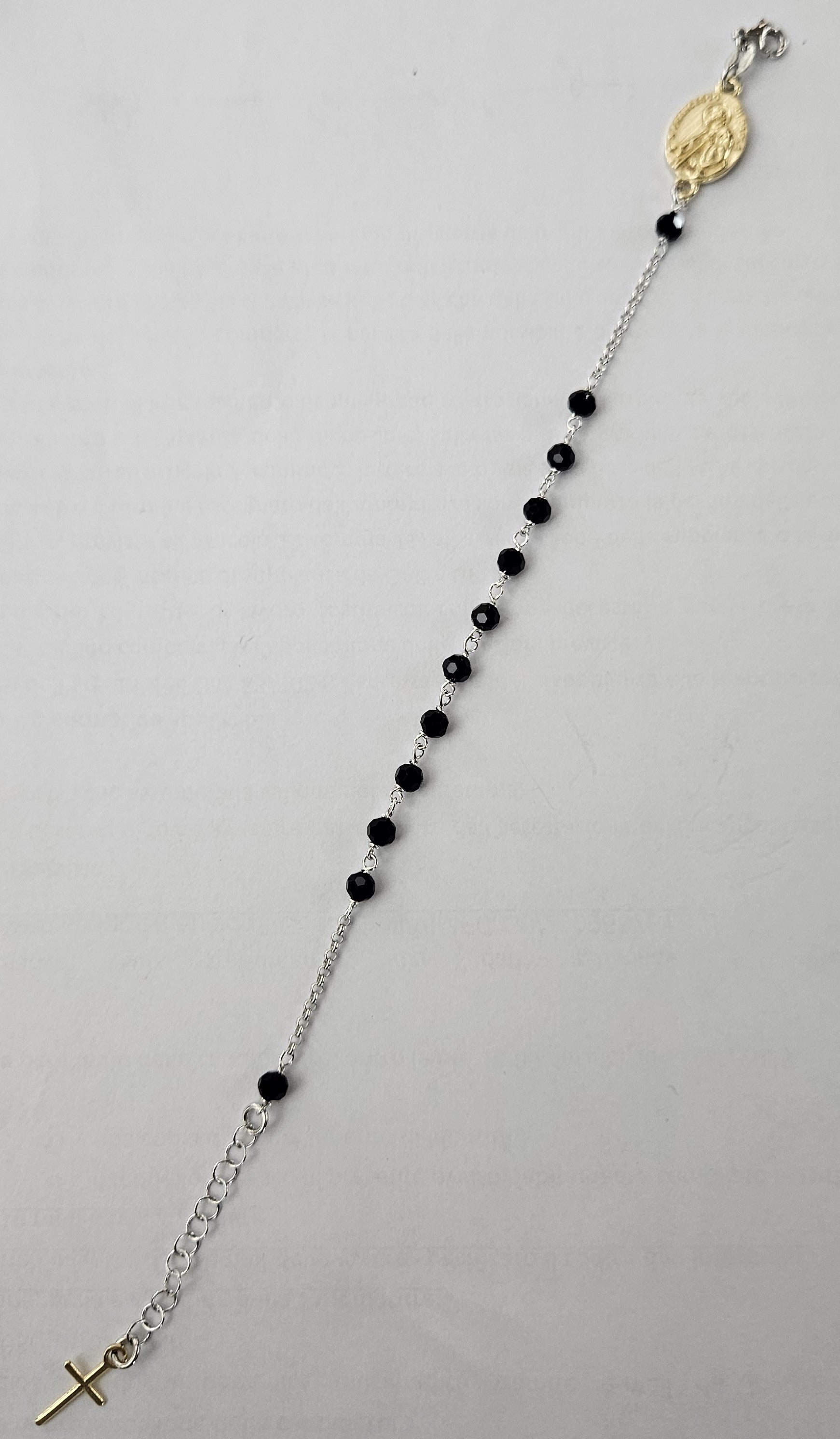 Bracciale Rosario San Francesco di Paola in Argento e Agata nera - BR.SF.NER Amanthia