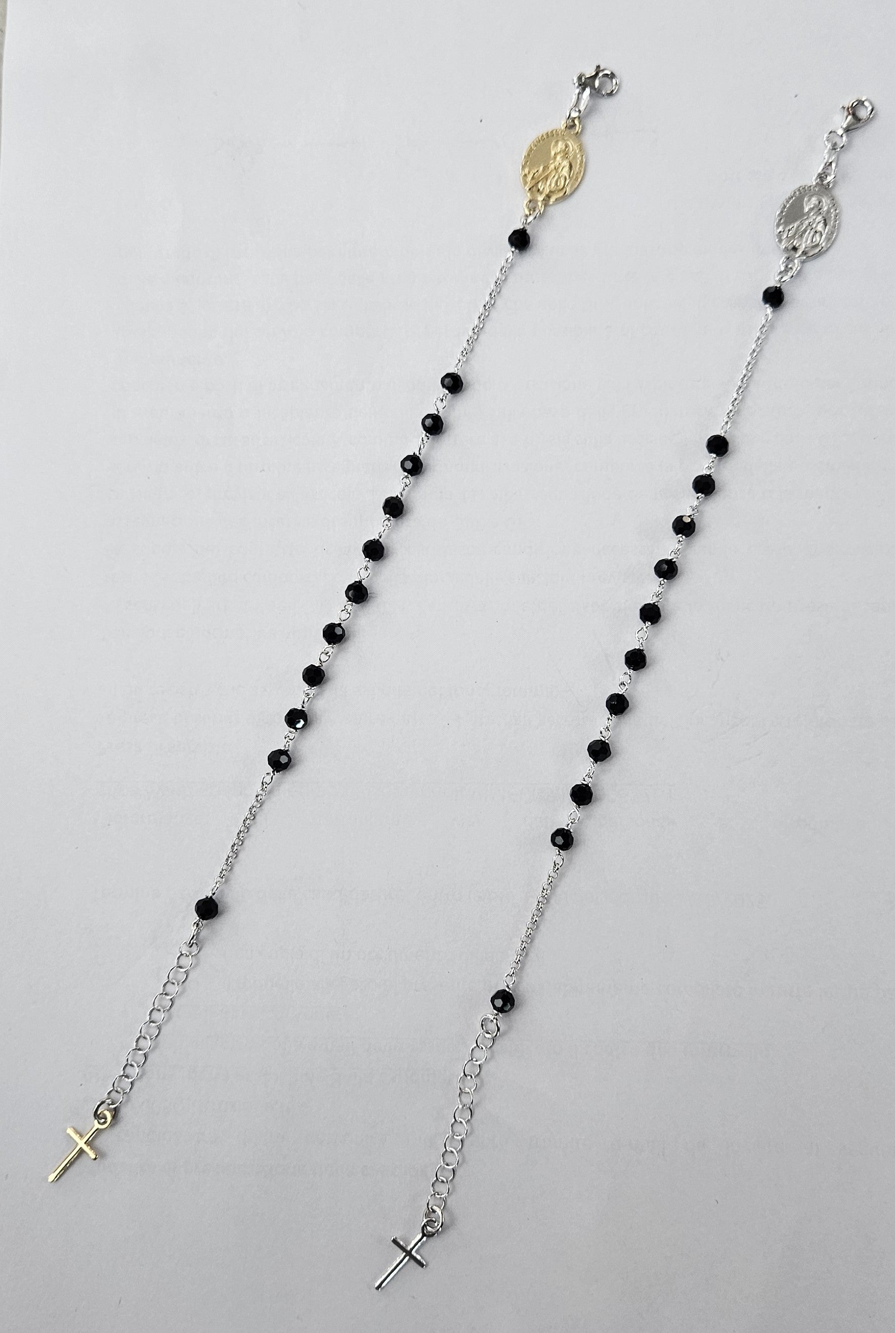 Bracciale Rosario San Francesco di Paola in Argento e Agata nera - BR.SF.NER Amanthia