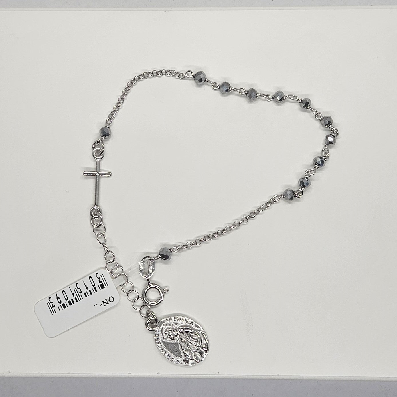 Bracciale Rosario San Francesco di Paola in Argento e Ematite - BR.RO.SF.1 Amanthia