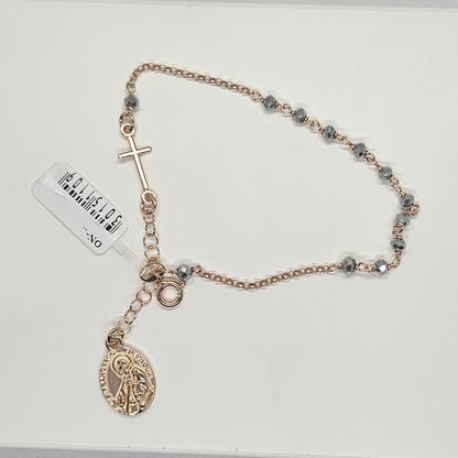 Bracciale Rosario San Francesco di Paola in Argento e Ematite - BR.RO.SF.1 Amanthia