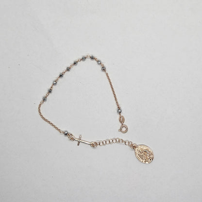 Bracciale Rosario San Francesco di Paola in Argento e Ematite - BR.RO.SF.1 Amanthia Argento Rosa