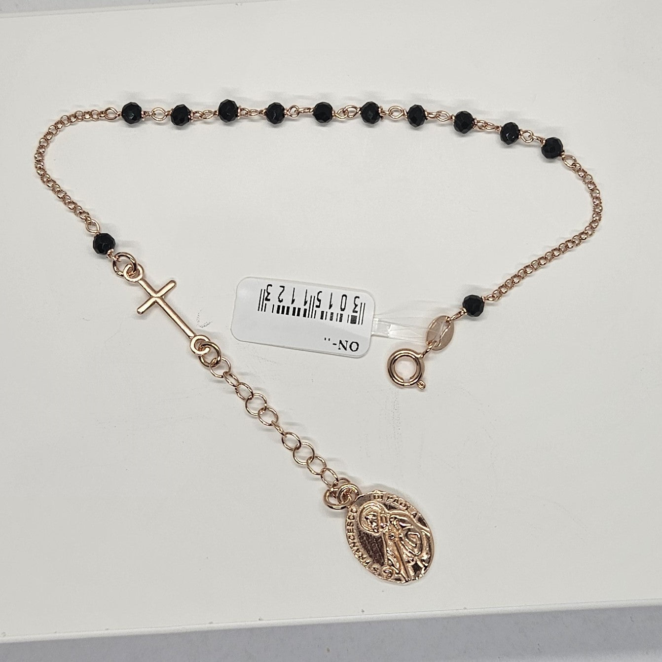 Bracciale Rosario San Francesco di Paola in Argento e Agata nera - BR.RO.SF.2 Amanthia