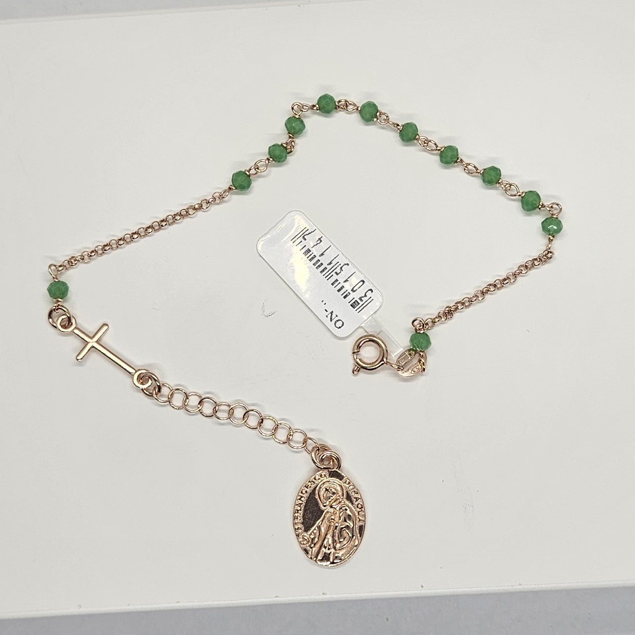 Bracciale Rosario San Francesco di Paola in Argento e Agata verde - BR.RO.SF.3 Amanthia