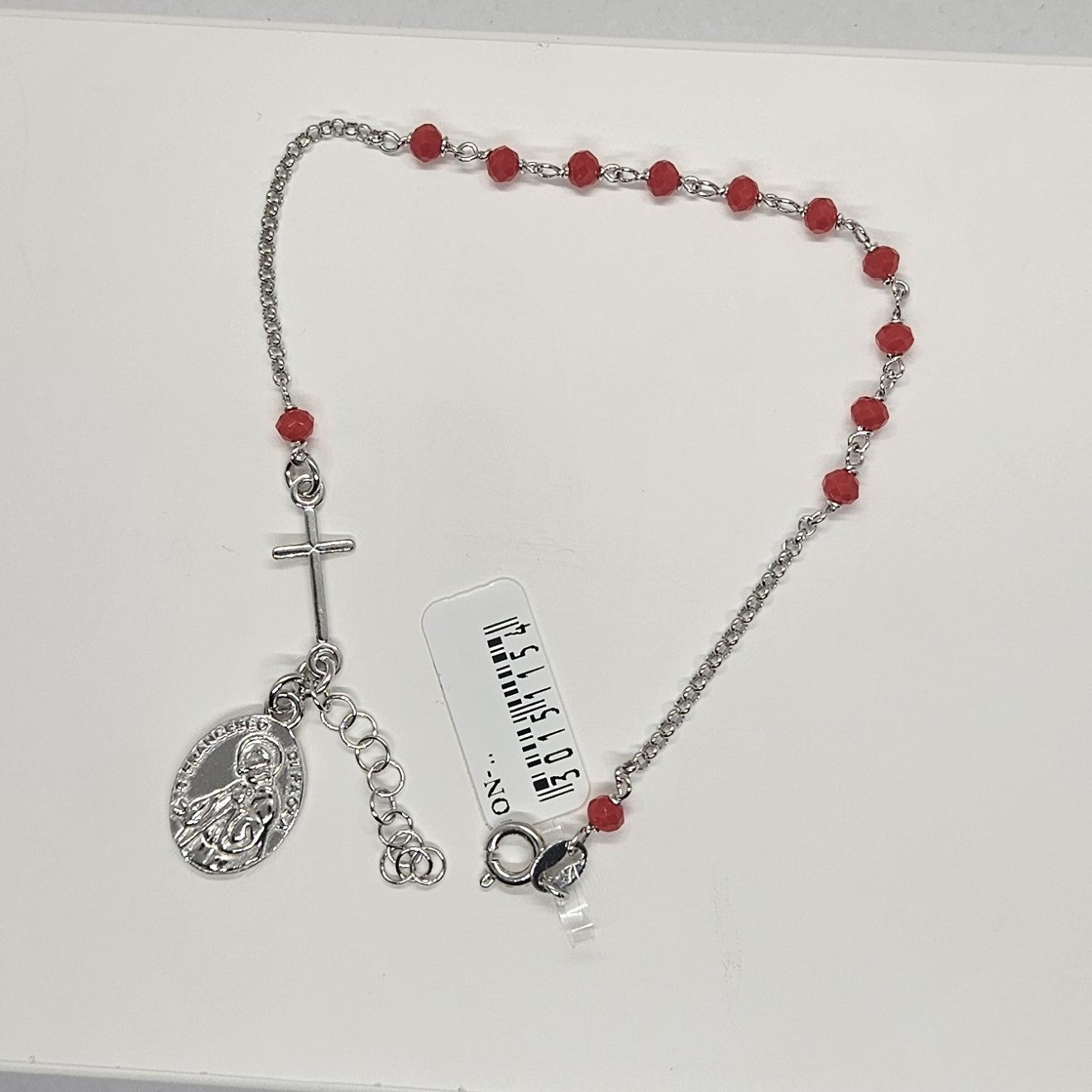 Bracciale Rosario San Francesco di Paola in Argento e Agata rossa - BR.RO.SF.4 Amanthia