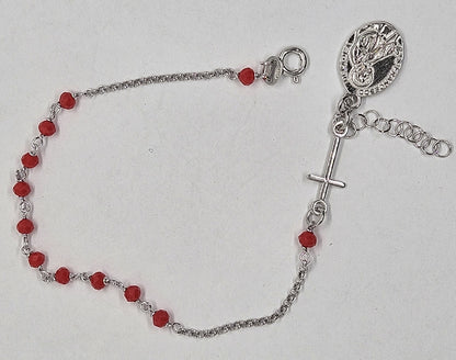Bracciale Rosario San Francesco di Paola in Argento e Agata rossa - BR.RO.SF.4 Amanthia Argento Bianco