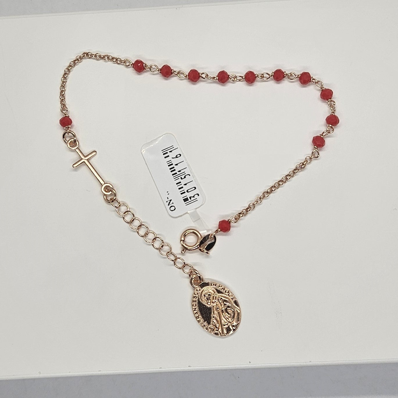 Bracciale Rosario San Francesco di Paola in Argento e Agata rossa - BR.RO.SF.4 Amanthia