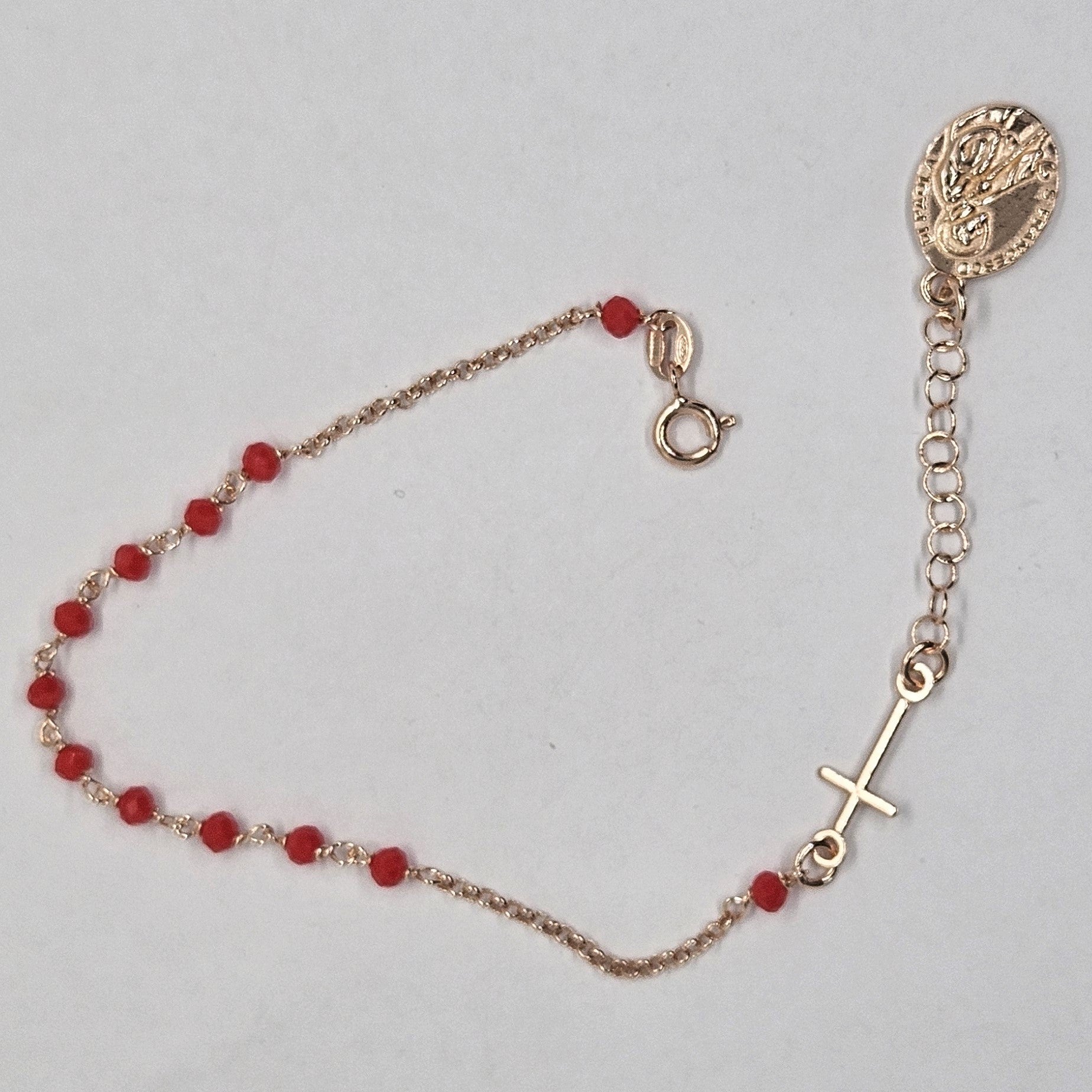 Bracciale Rosario San Francesco di Paola in Argento e Agata rossa - BR.RO.SF.4 Amanthia Argento Rosa