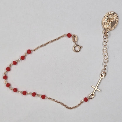 Bracciale Rosario San Francesco di Paola in Argento e Agata rossa - BR.RO.SF.4 Amanthia Argento Rosa