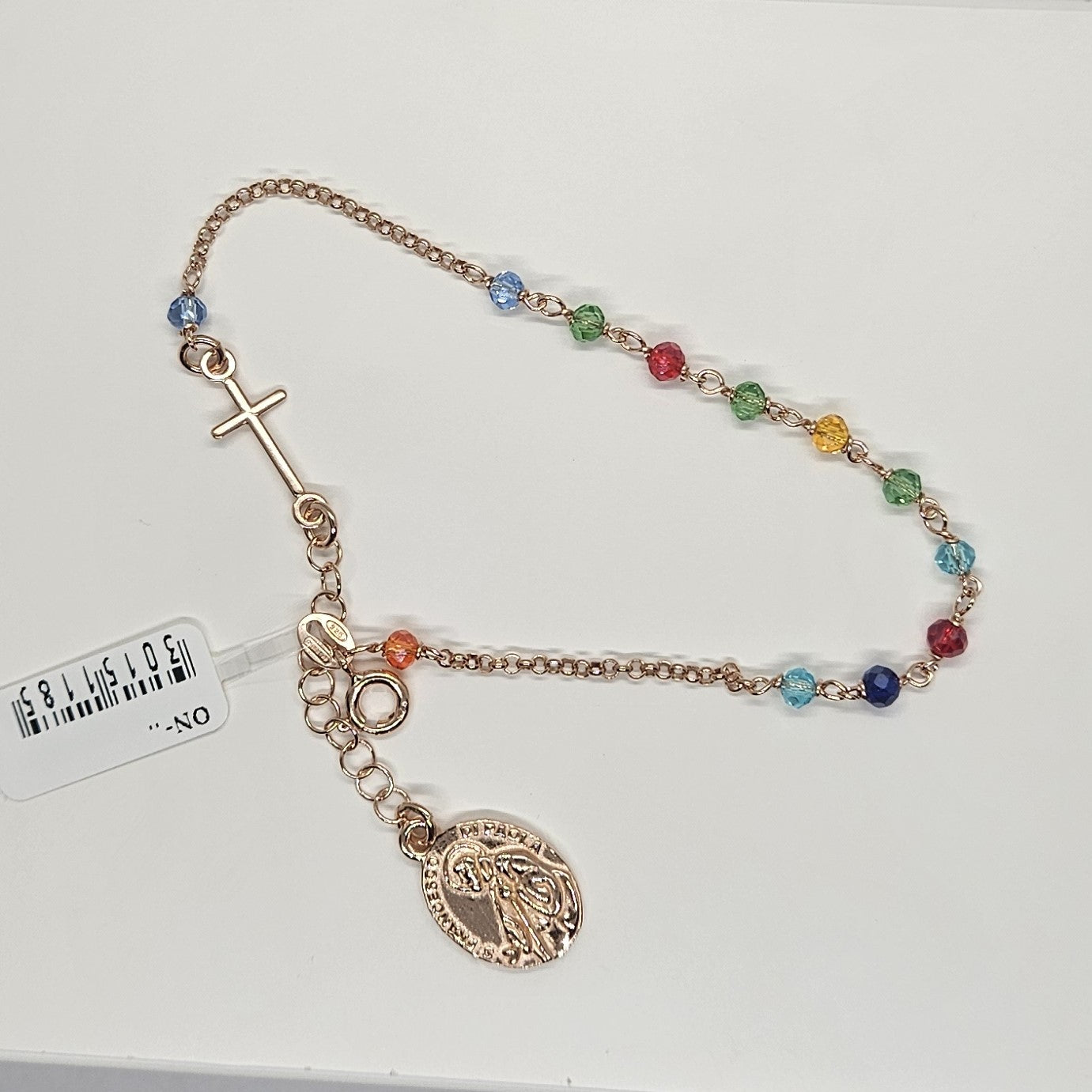 Bracciale Rosario San Francesco di Paola in Argento e Agata multicolor - BR.RO.SF.5 Amanthia