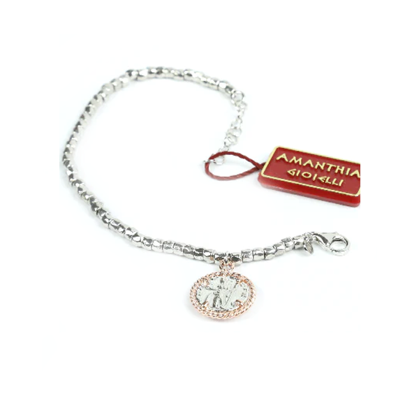 Bracciale con moneta dorata - BR.059  Amanthia Rosa  