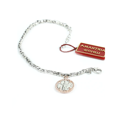 Bracciale con moneta dorata - BR.059  Amanthia Rosa  