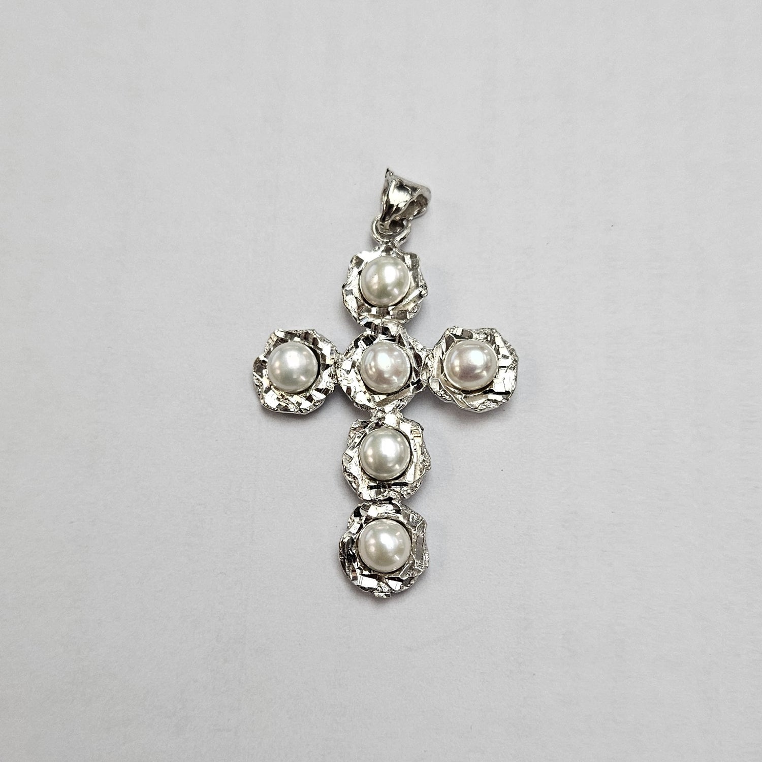 Ciondolo Croce Argento e Perle CIONDOLO Amanthia Argento bianco