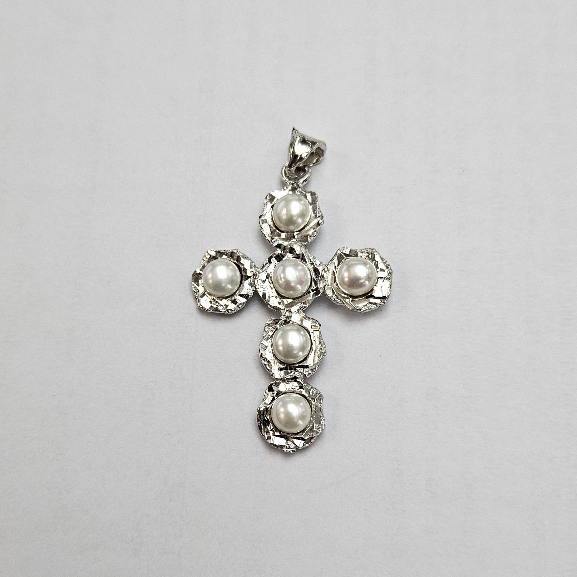 Ciondolo Croce Argento e Perle CIONDOLO Amanthia Argento bianco