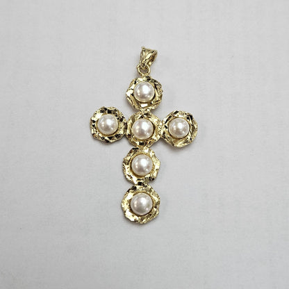 Ciondolo Croce Argento e Perle CIONDOLO Amanthia Argento dorato